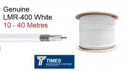 LMR-400 WHITE Times Microwave coaxial 50 Ohm Low Loss coax Cable LMR 10-40metres - Image 1 of 4