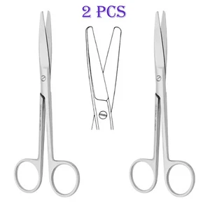 2 Operating Medical Surgical Scissor Straight Curved Blunt/Blunt 4.5" 5" 6" 6.5" - Picture 1 of 4