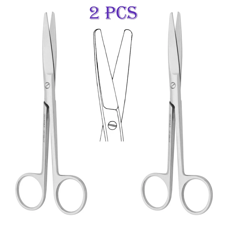 2 Operating Medical Surgical Scissor Straight Curved Blunt/Blunt 4.5" 5" 6" 6.5" - Image 1 of 1