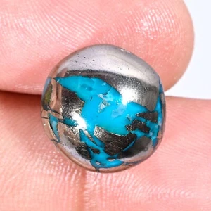 Cabochon turchese persiano naturale certificato 23,35 ct pietra preziosa sfusa turchese - Foto 1 di 2