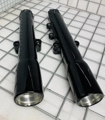 HARLEY 45915-08 Heritage Piernas Horquilla Fat Boy Softail Deslizadores Negro Brillante 2007 en adelante Foto 1 de 4