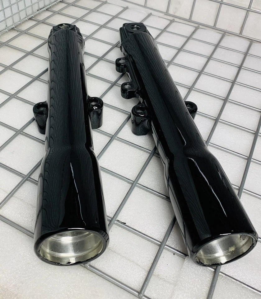 HARLEY 45915-08 Heritage Piernas Horquilla Fat Boy Softail Deslizadores Negro Brillante 2007 en adelante Foto 1 de 4