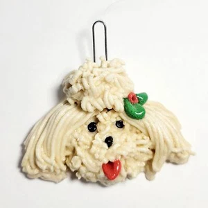 80s West Highland Terrior Dog Salt Dough Christmas Ornament - Picture 1 of 3
