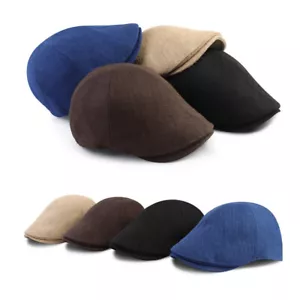 Unisex Hombre Mujer Mqum Informal Malla Gorra Plana Newsboy Caxista Gatsby Sombreros de Conductor - Imagen 1 de 12
