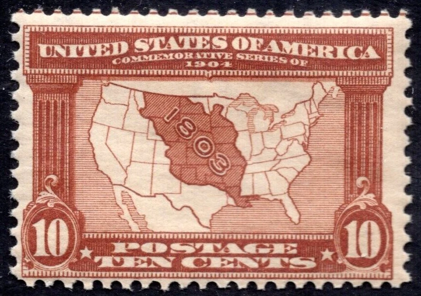 US 1904 MAP OF LOUISIANA PURCHASE Sc. #327 MINT NEVER HINGED - Image 1 of 2