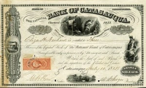 1868 Bank of Catasauqua Stock Certificate - Picture 1 of 1
