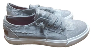 Blowfish Malibu Kids Sneaker Low Top, Silver Gray Glitter Size 4 - Picture 1 of 6