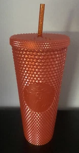 2022 Starbucks Glossy Orange Halloween Venti Cold Studded Tumbler 24oz mit Strohhalm - Bild 1 von 7