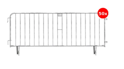 50 Stk. Absperrgitter 75m Zaun Polizeigitter  Polizeigitter Festivalgitter - Bild 1 von 3