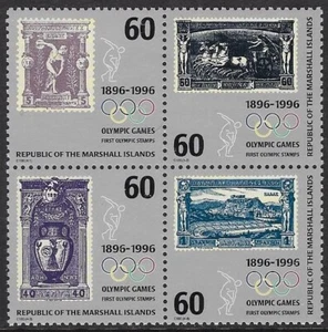 Marshall Islands 1996 Olympic Games Cenrenary, se-tenant block, Sc #606 - ow823 - Picture 1 of 1