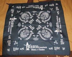 (2) Miller Lite Beer / Houston Livestock Show & Rodeo Bandana - Picture 1 of 5