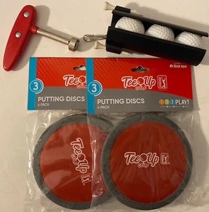 2-4pk PGA TOUR Tee-UP GOLF PRACTICE Putting Discs + Spike Wrench + Ball Holder - Picture 1 of 1
