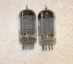 2 x 12AU7 Amperex  Tubes*Very Strong Matched Pair*Long Plates 45° Getter*1953*#9 - Picture 1 of 6