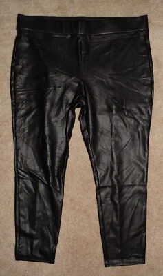 New Womens Ann Taylor Loft Pants XXL Black Faux Leather Pull On Leggings - Image 1 of 3