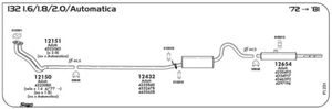 MARMITTA POSTERIORE PER FIAT 132 1.6/Auto 1585 cc 98 cv 72 kw 1972 -> 1981 - Imagen 1 de 1