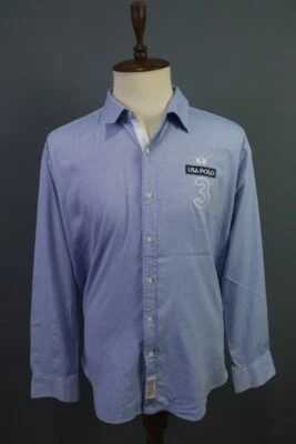 La Martina Buenos Aires Slim Fit Blue #3 USA Polo Long Sleeve Shirt Size 3XL - Image 1 of 4