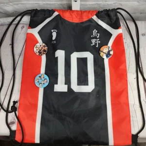 Haikyuu! Hinata Shoyo #10 Jersey Drawstring BagBackpack MangaAnime &3 Button pin - Picture 1 of 7