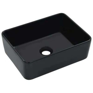 Rectangular Bathroom Sink Above Counter Vanity Hand Wash Basin Ceramic Black - Picture 1 of 6