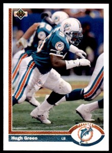 1991 UPPER DECK HIGH # SERIES HUGH GREEN MIAMI DOLPHINS #537