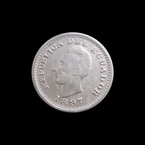 ECUADOR 1/2 DECIMO 1897 SILBER KM 55.1 #3845# - Bild 1 von 2