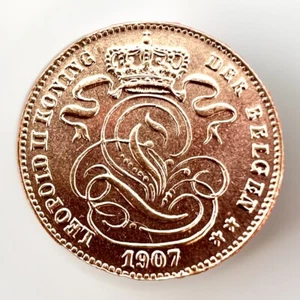Belgium 1 Centime 1907 UNC KM#34 2gr A032 - Picture 1 of 2