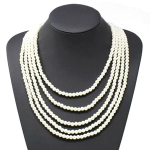 Pearl Necklacet, Pearl White Beaded Multi Layered Necklace - A MUST HAVE !!!! - Picture 1 of 1