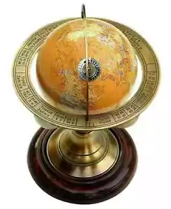 Vintage Brass Antique Armillary Tabletop Marine Sphere Globe Home Decor 10'' - Picture 1 of 5