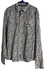 Wrangler Retro Pearl Snap Shirt Mens XL Western Floral Paisley White & Black - Picture 1 of 12