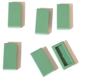LEGO Sand Green 1x2 Tile 3069 / 30070 Brick Block Parts Pieces LOT OF 6