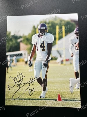 Foto prática 8x10 autografada autografada assinada por Nate Burleson #81 Minnesota Vikings - Imagem 1 de 2