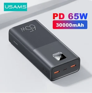 USAMS 65W Powerbank 30000 mAh Tragbarer Akku Ladegerät für iPhone Laptop Tablet - Bild 1 von 8