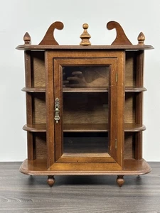 Miniatur Holz CURIO Vitrine Schrank Wandbehang/freistehend 3 Ablagen - Bild 1 von 24