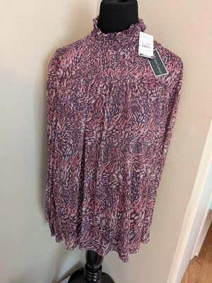 Cable y medidor nuevo con etiquetas talla Blusa L cuello alto transparente forrada LS Foto 1 de 4