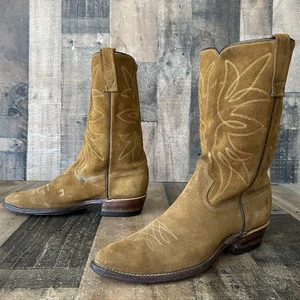 Acme Suede Vintage Western Cowboy Boots Mens 7.5 D - Picture 1 of 12