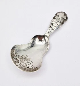 19TH CENTURY DUTCH SOLID SILVER CADDY SPOON c1864 - Picture 1 of 5