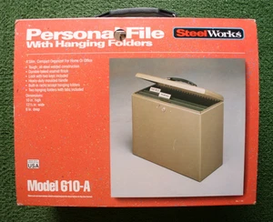 Steel Works 610-A Metal Portable Hanging Folder File Storage Box Organizer - Picture 1 of 7