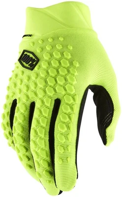 100% Geomatic Men's Full-Finger MTB Gloves - Fluorescent Yellow, Breathable - Image 1 of 2