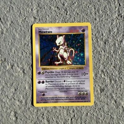 Mewtwo SHADOWLESS Holo Foil BaseSet #10/102 WOTC 1998 Pokémon Card LP - Image 1 of 4