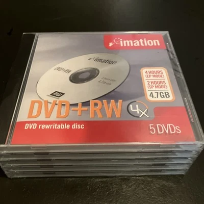 DVD+RW Re-writable Disc 4.7GB/120 Minutes, Silver, Jewel Case, 5/Pack - Image 1 of 4