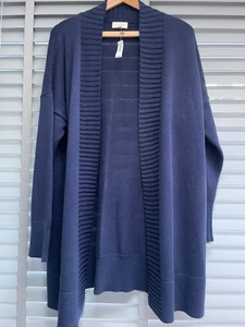 Cardigan lungo LOVE BY GAP M/L blu navy donna lavorato a maglia aperto davanti 39,99€ - Foto 1 di 12