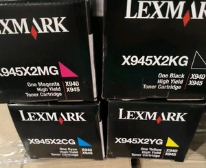 Original Lexmark Toner Set X945X2(K C M Y)G KCMY für X940, X945 - Foto 1 di 1