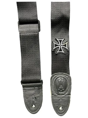 "Correa de guitarra Levys negra hierro cruz ajustable 2"" de ancho" Foto 1 de 2