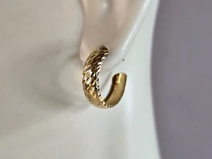 Womens Vintage Estate 14K Yellow Gold Hoop Earrings, 0.6g E5369 - Picture 1 of 3