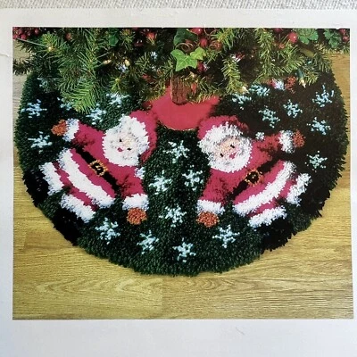 Herrschners® Santa Clause Tree Skirt Latch Hook Kit Complete Yarn Tool Canvas - Image 1 of 4