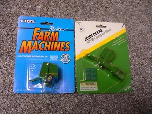 Ertl #577 John Deere Round Baler 1/64 Scale & #348 Rectangular Baler - Picture 1 of 3
