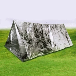 Emergency Shelter Blanket Reflective Tent 2 Person Camping Survival Bug Out Bag - Picture 1 of 10
