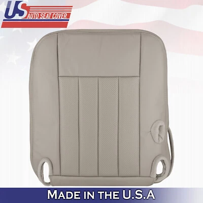 2003 to 2005 Fits Lincoln Town Car Driver Bottom Leather Seat Cover Gray - Image 1 of 4