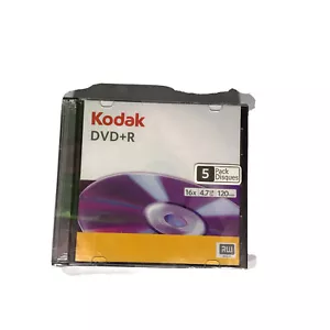 KODAK 2010 NEW DVD+R 5 Pack Disks in Jewel Cases - Picture 1 of 6