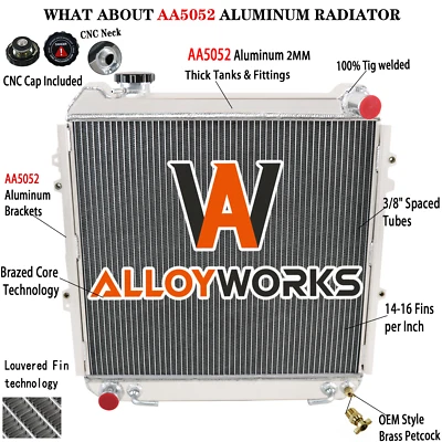 3 Row Aluminum Radiator For 1988-1995 1993 Toyota Pickup 4 Runner 3.0L V6 Engine - Изображение 1 из 4