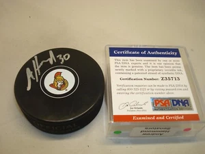 Andrew Hammond Signed Ottawa Senators Hockey Puck Autographed PSA/DNA COA 1B - Picture 1 of 3